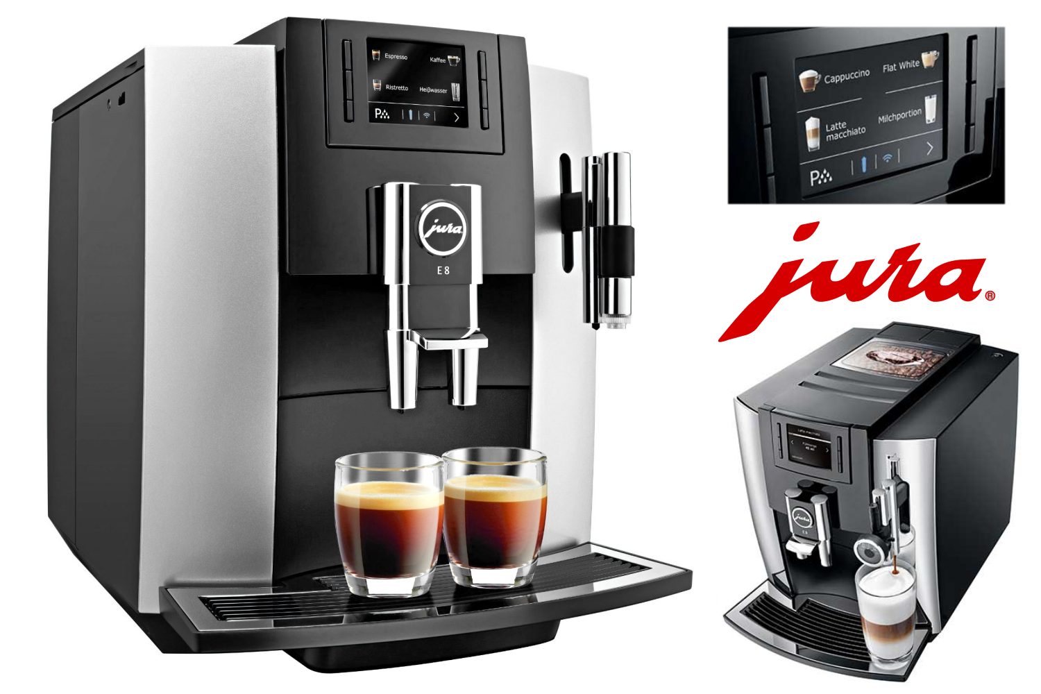 Kaffeevollautomat Jura E8 Platin - Testsieger Stiftung Warentest 12/2016