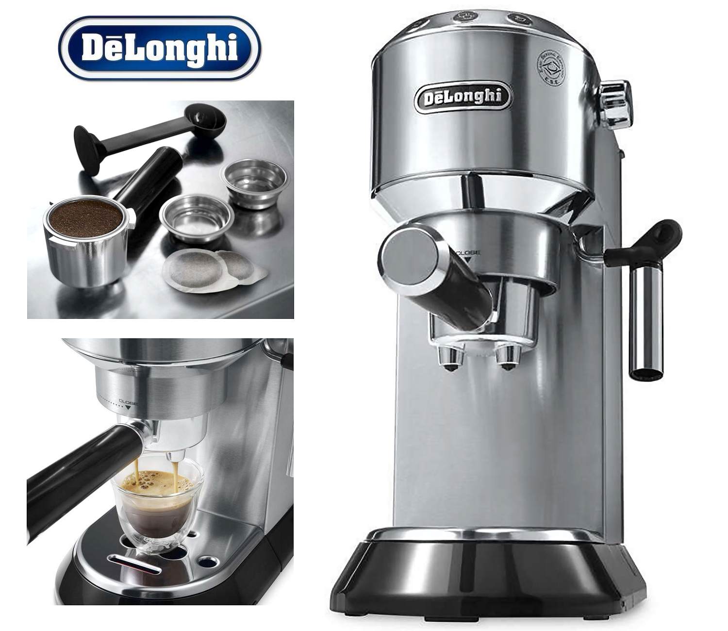 Die 5 besten klassischen Siebträger Espressomaschinen: DeLonghi EC 680 Dedica Siebträger Espressomaschine - Testsieger Stiftung Warentest 12/2016